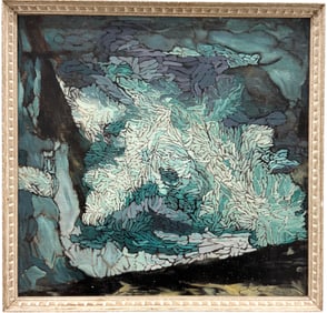 Nicely Framed Mid-Century Abstract Oil Painting Appears Unsigned