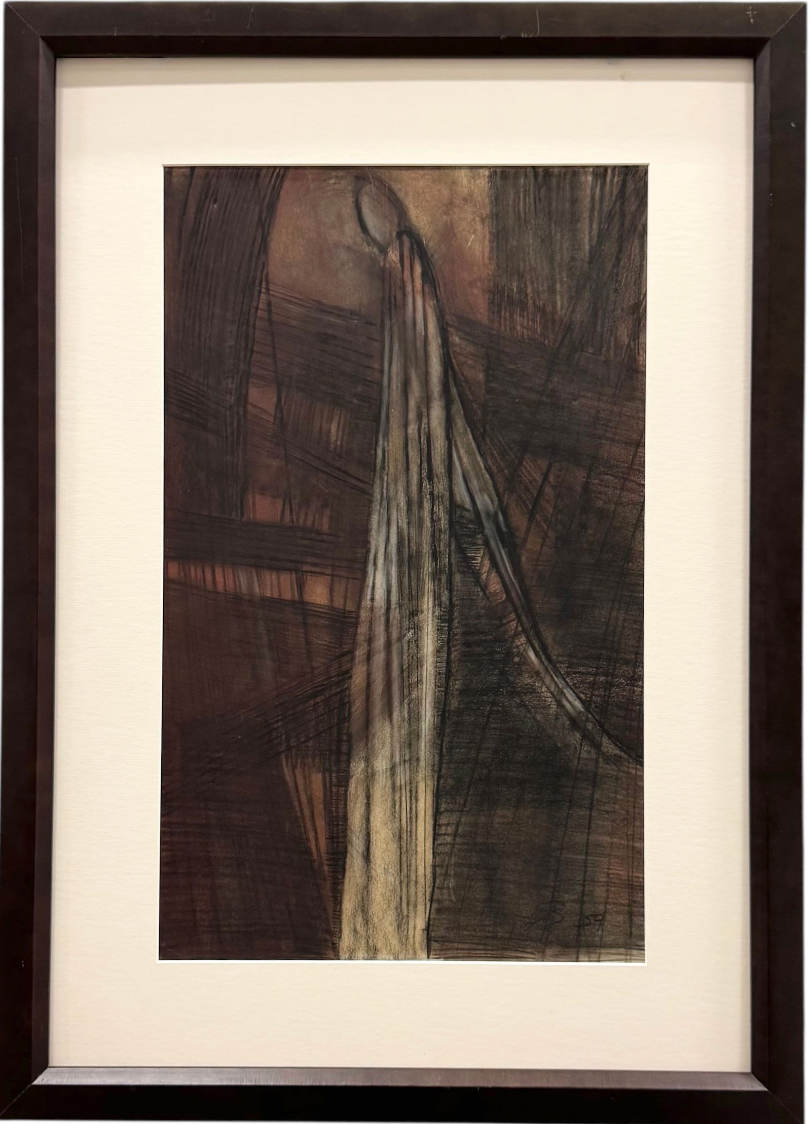 Mid-Century Pastel Abstract Monogramed & Dated 1959 (1 of 3)