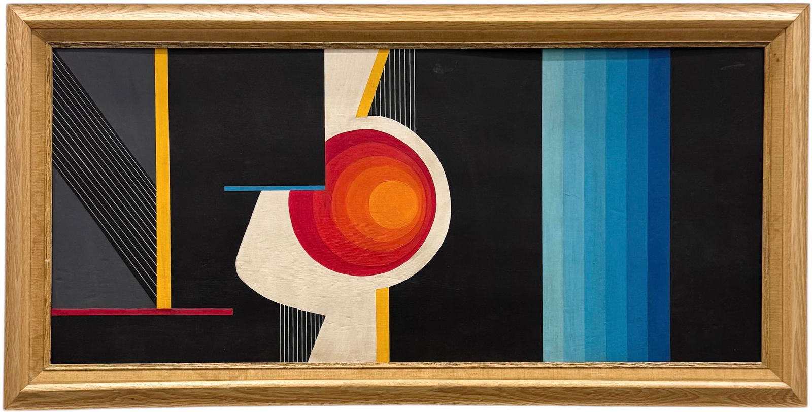 Modernist Linear Geometric Abstract Painting On Masonite (1 of 2)