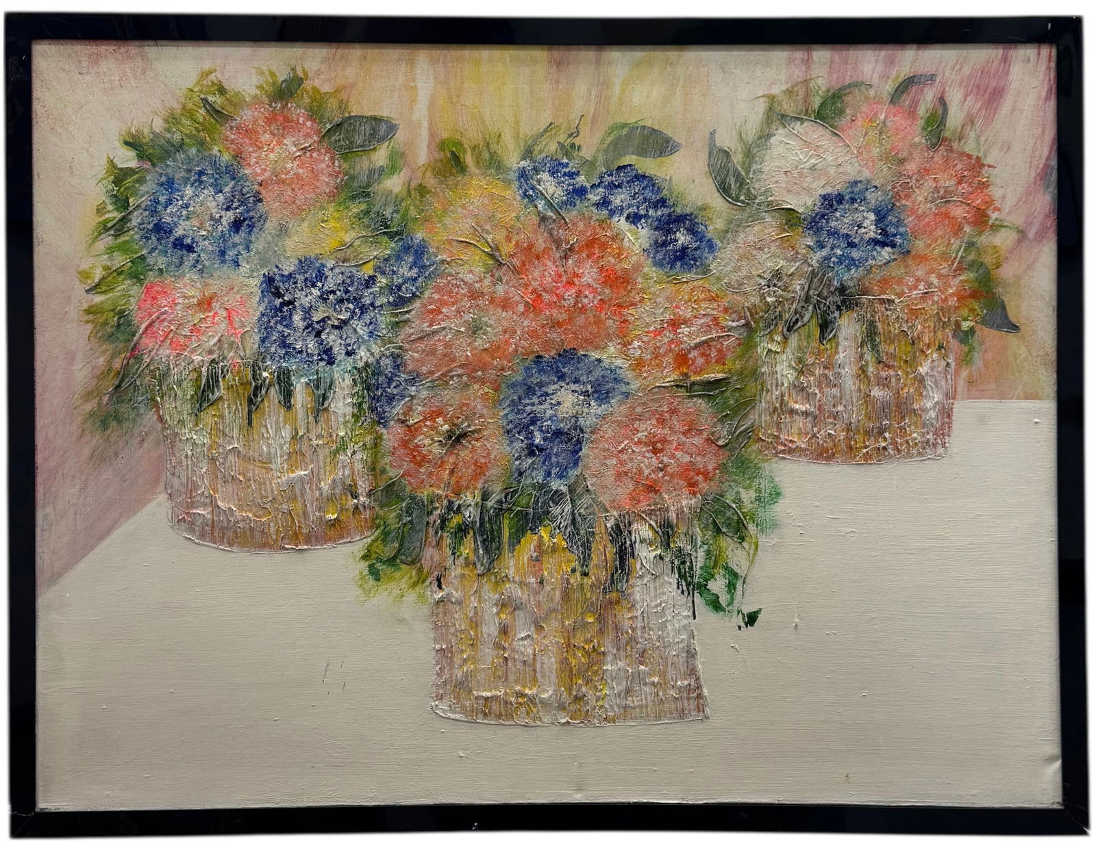 Large Vintgae Modernist Floral Still Life Painting (1 of 3)