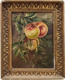 Early 20th Century Still Life Of Peaches Signed & Dated 1906