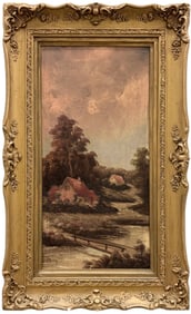 Nicely Framed Early 20th Century Landscape Painting Signed Stuart