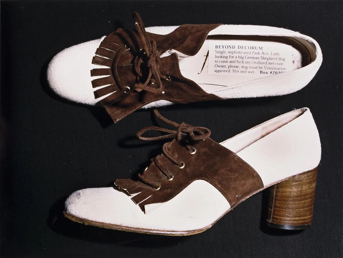 IKE UDE (20th c, Nigerian) Beyond Decorum C-print Shoes: Signed verso. Size 40 x 30 in. Domestic Flat Shipping Price: $120. Shipped flat, boxed.