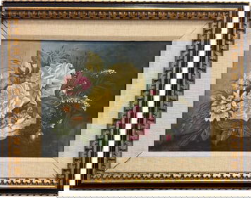 19th Century Signed Floral Still Life Painted On Porcelain