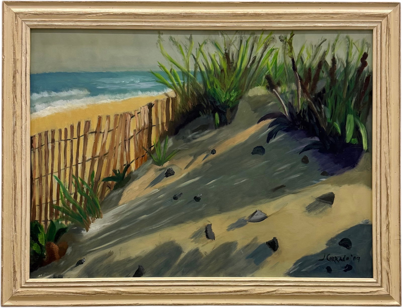 Contemporary Beach Scene Signed Corrado Oil Painting (1 of 3)