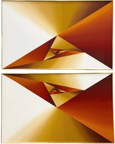 GRACE ALHADES SHERMAN (20th c, American) Op Art Diptych