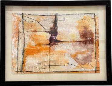 Vintage Monumental Abstract Expressionist Painting Signed Illegibly & Dated