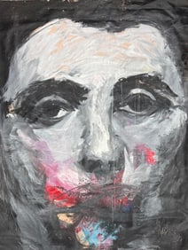 JUAN LUIS ILISASIGUI (b. 1964 Cuba) Monumental Expressionist Abstract Portrait Of A Man