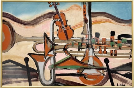 LIOBA MAUBACH Mid-Century German Musical Abstract Painting