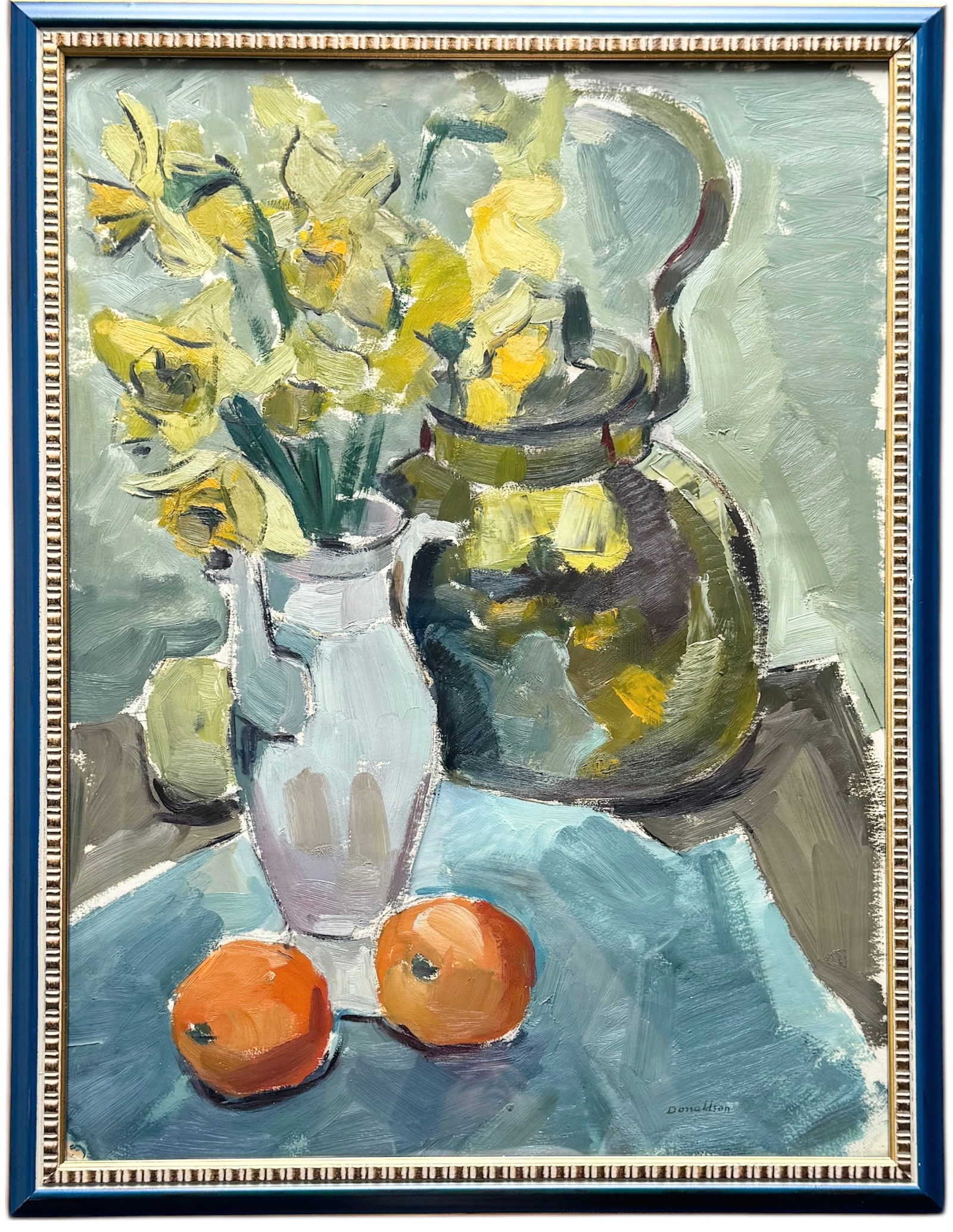 Nicely Framed American Modernist Still Life Of Apples Signed Oil Painting (1 of 3)