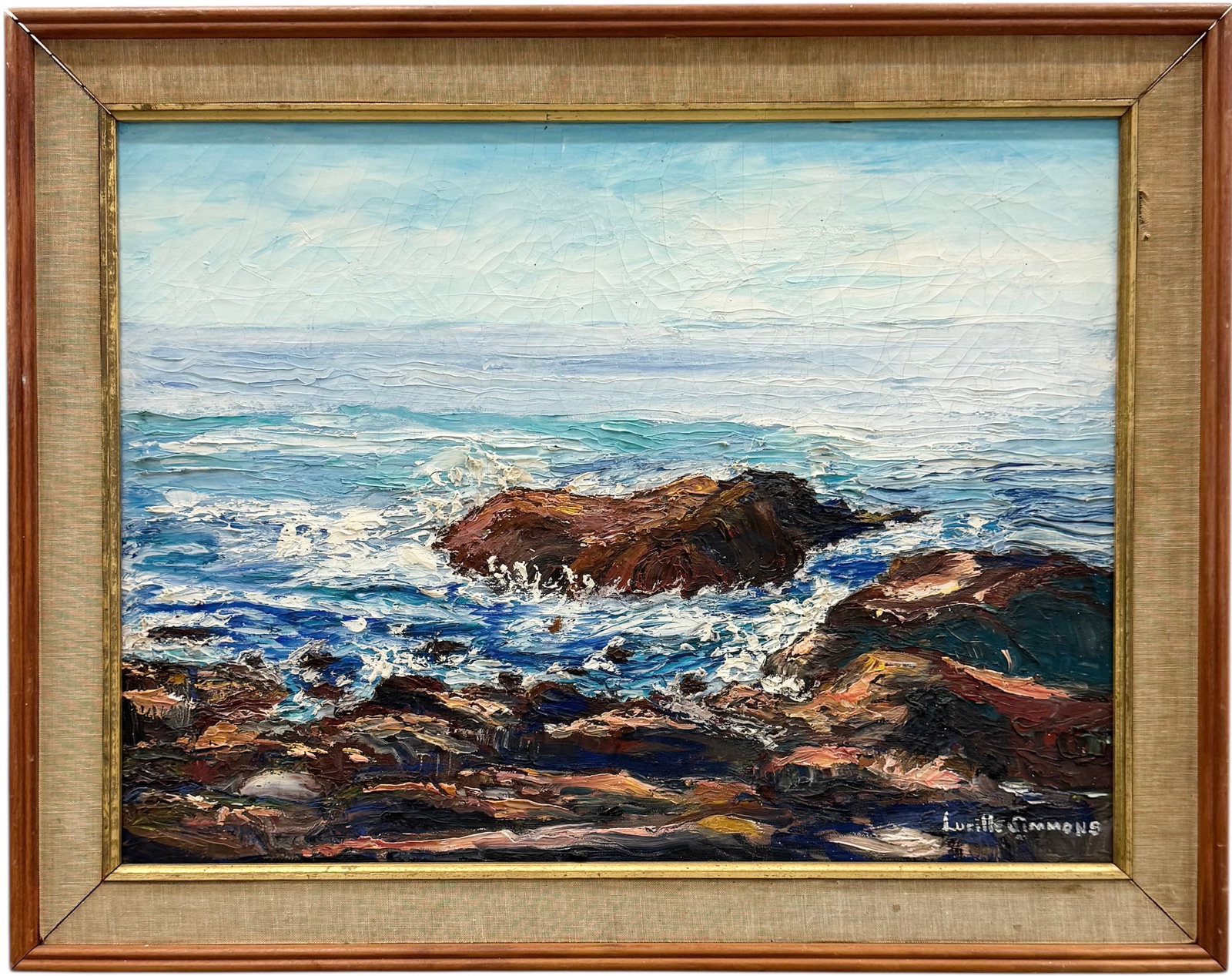 LUCILLE SIMMONS (20th c, American) Seascape, Washington DC Artist: Oil painting on canvas 24 x 18 in, 28 1/2 x 22 1/2 in (framed).