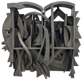 ROBERT MCKNIGHT Painted Wooden Constructivist Abstract Wall Assemblage