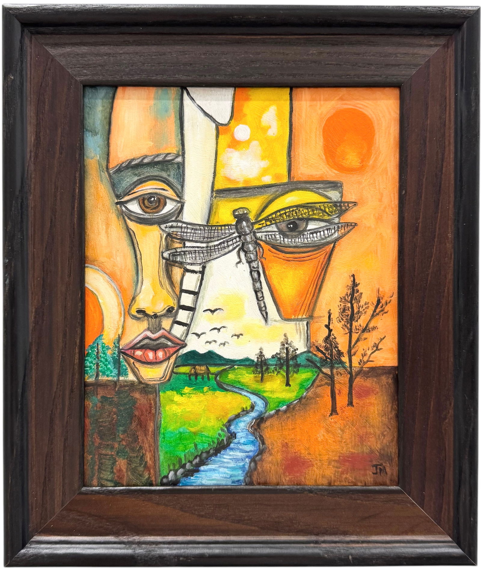 Contemporary Surrealist Abstract Oil Painting Signed With Monogram (1 of 3)