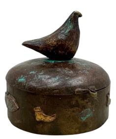 Bronze Mexican Bird Small Lidded Box
