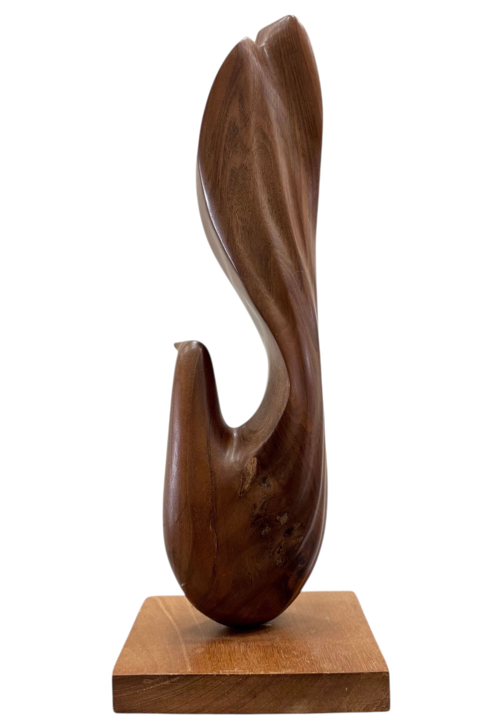 Cuban School Modernist Wooden Bird Signed On Base 20" (1 of 2)