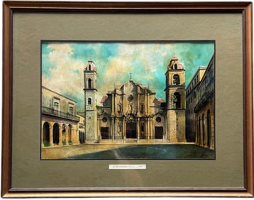 WALDO SAAVEDRA GLEZ (b. 1961, Cuban) Havana Cathedral, Cuba