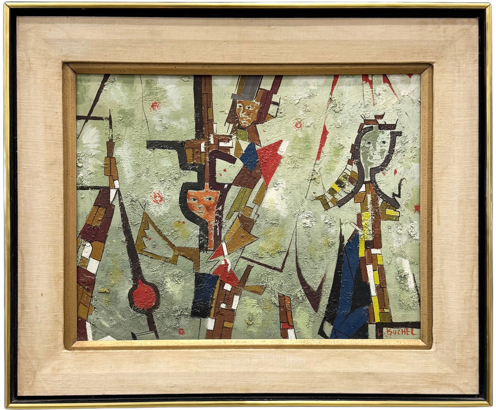 Nicely Framed Mid-Century Modern Signed American Abstract Oil Painting (1 of 4)