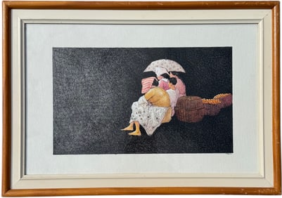 MAURICIO MEJIA (b. 1955, El Salvador) Nicely Framed Watercolor With Gallery Label