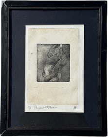 "Perfect Torso" Artist Proof Pencil Signed Make Nude Abstract Etching