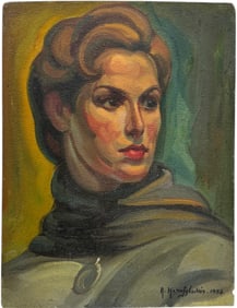ANTONIS KARAFYLLAKIS (1908-1983, Greek American) Modernist Portrait