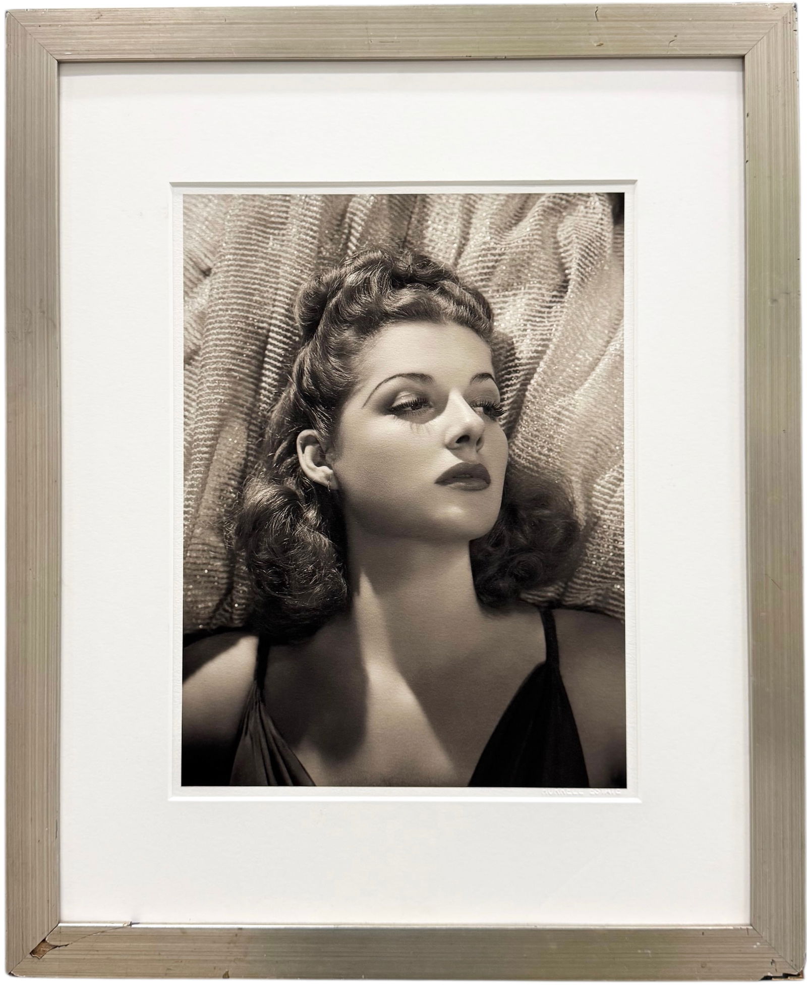 Ann Sheridan By George Hurrell, Old Hollywood Photograph: 13 1/4 x 10 in (image), 22 x 18 in (framed). Domestic Flat Shipping Price: $55