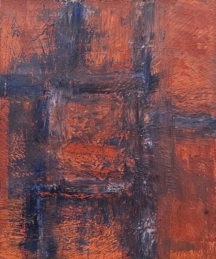 HELEN WHITENACK (20th c, American) Abstract: Oil painting on canvas 36 x 30 in. Domestic Flat Shipping Price: $90