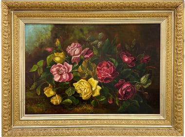 19th Century American School New England Floral Still Life