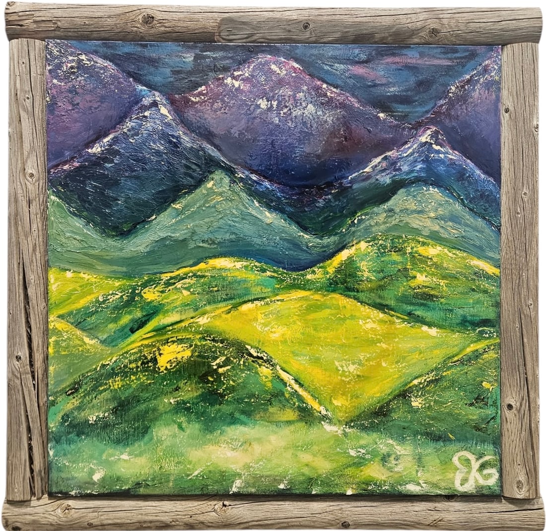Vintage Expressionist Southwestern Mountain Landscape Signed With Monogram (1 of 3)