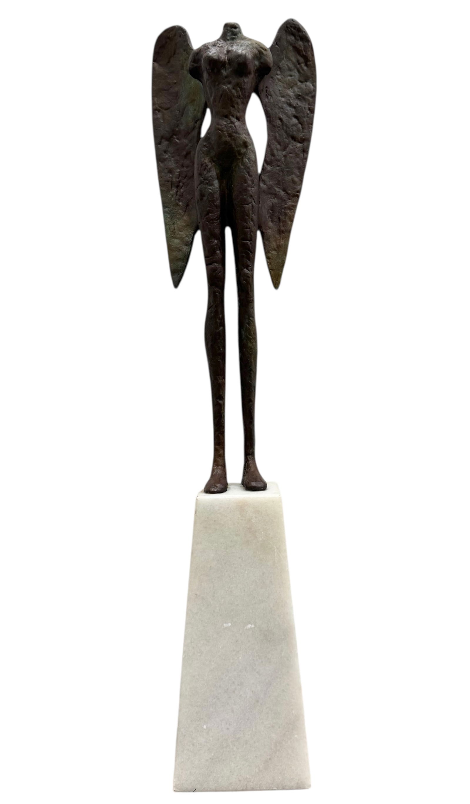 Large, heavy Imposing Bronze Modernist Angel Sculpture (1 of 4)