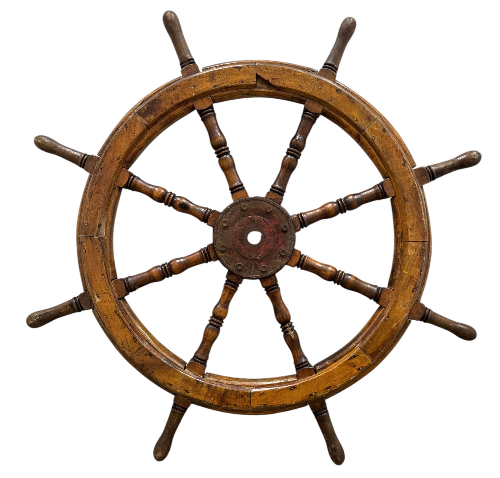 Large Original Antique Nautical Yacht or Boat Wheel 45" (1 of 1)