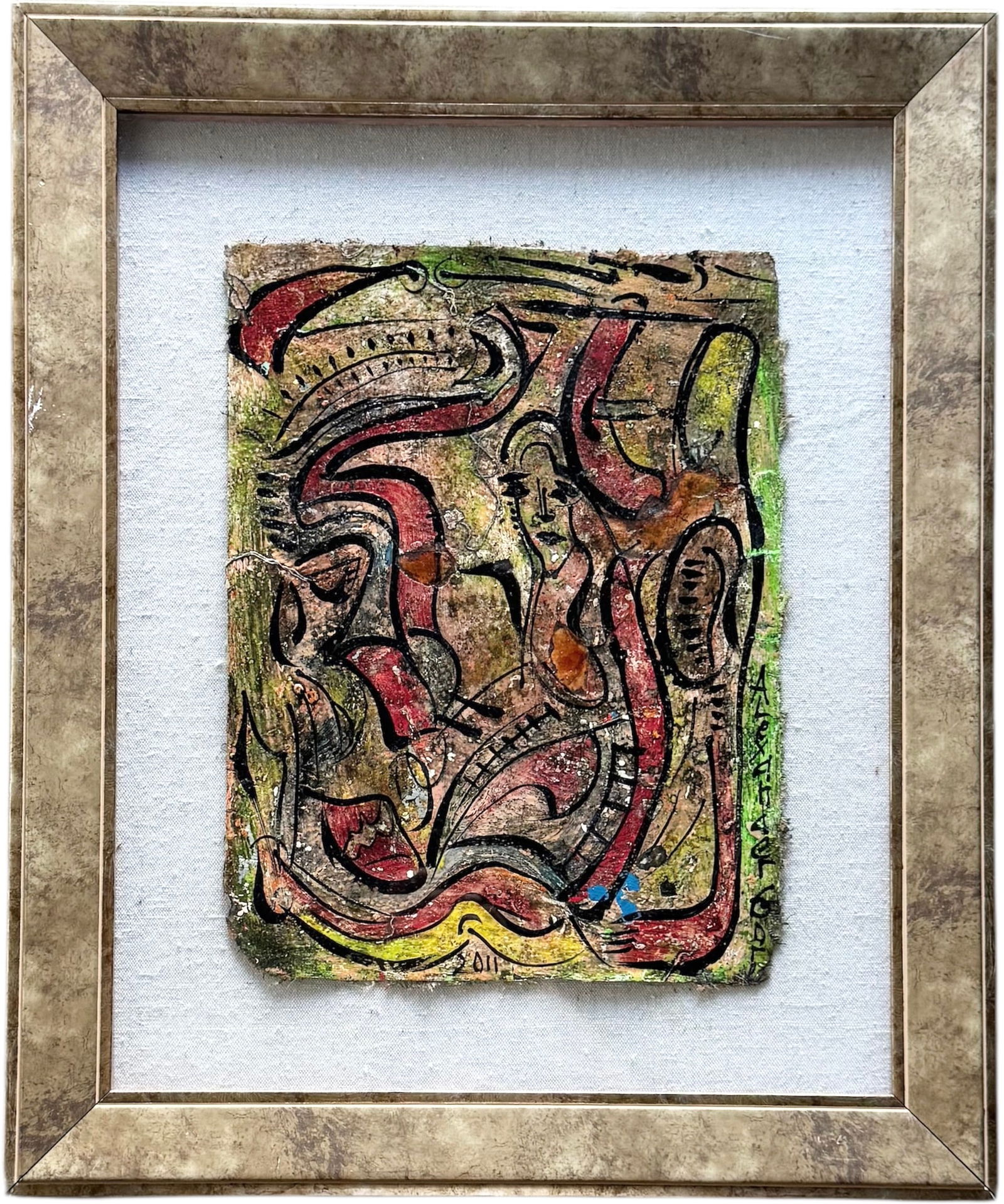 ALEXANDER GORE 20th c Russian American Florida Artist Abstract: Oil on paper 16 x 20 in. Domestic Flat Shipping Price: $60