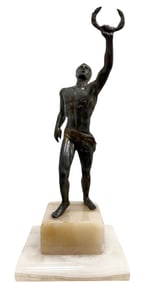 Art Deco Style Bronze Sculpture Of a Victorious Warrior