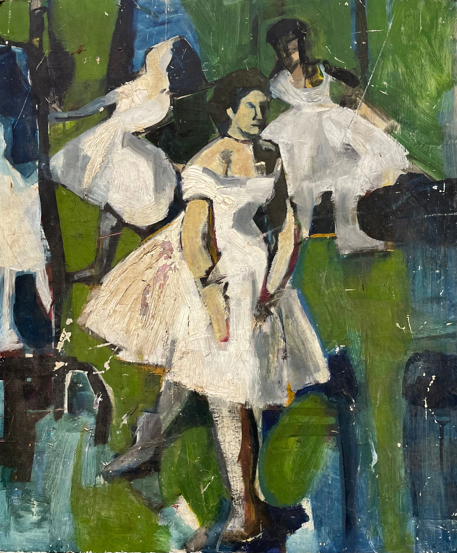 Mid-Century American School Modernist Painting Of Ballet Dancers (1 of 2)