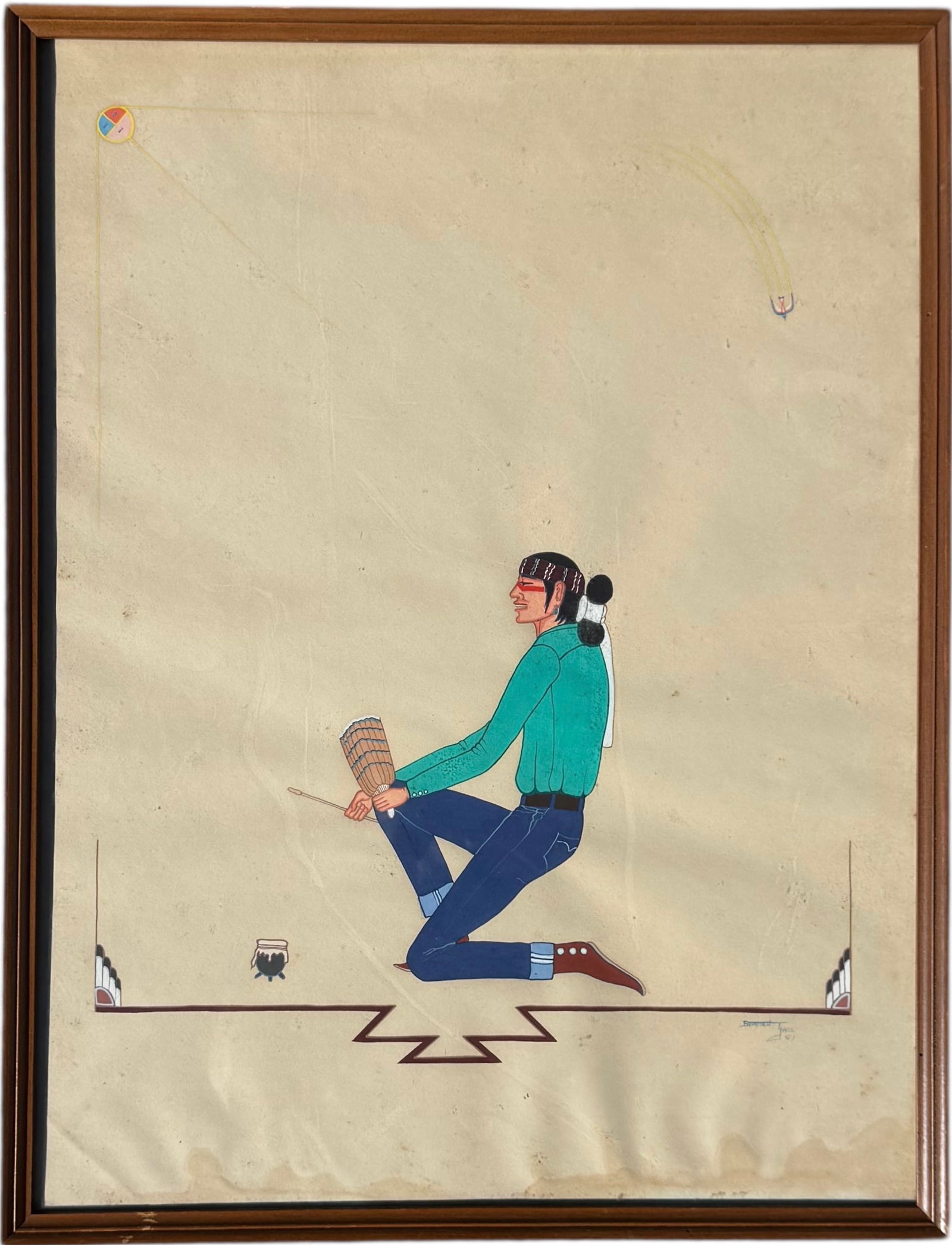 BEATIEN (LITTLE NO SHIRT) YAZZ (1929-2012, Arizona) Native American Art (1 of 2)