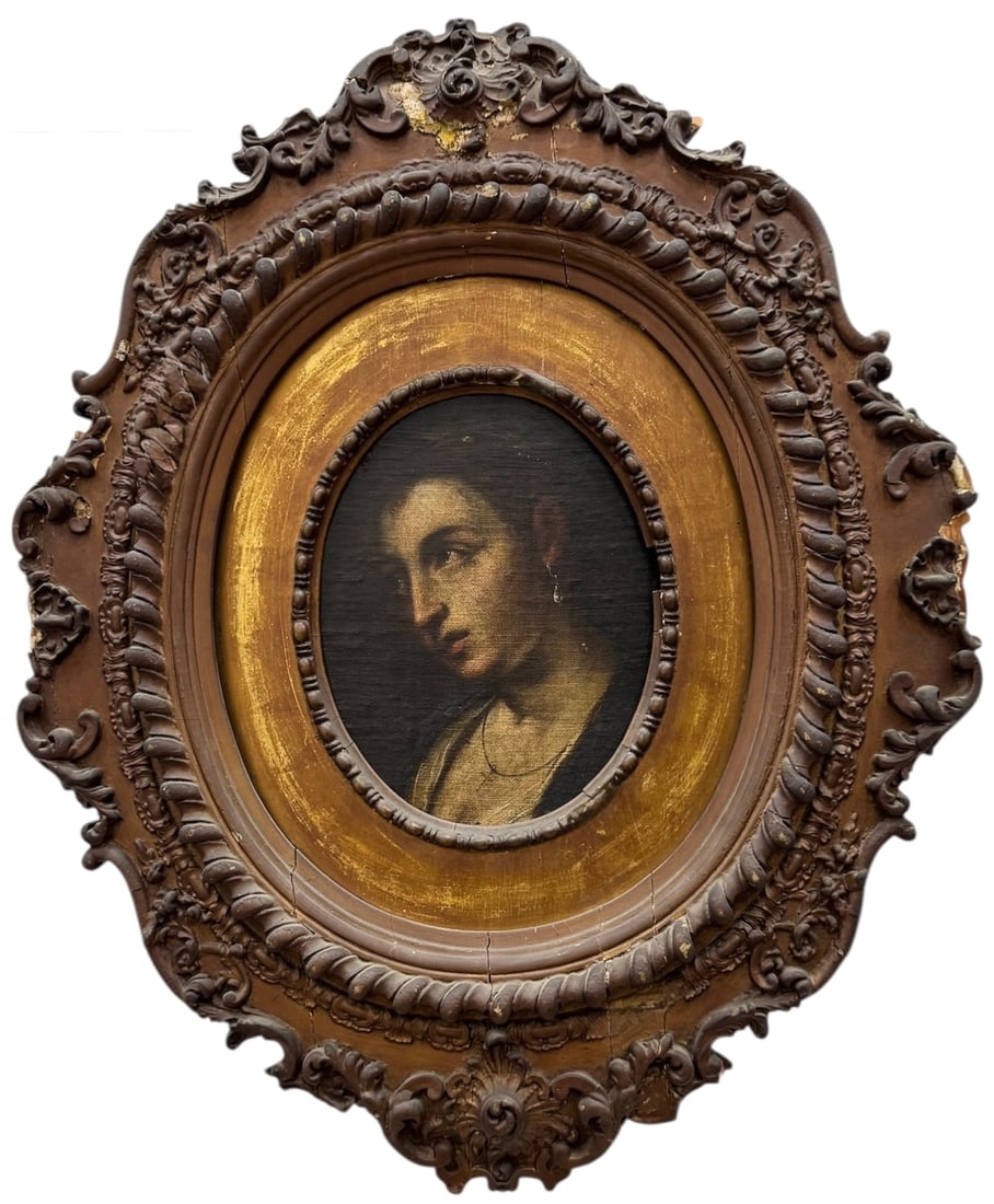 Old Master Baroque Period Portrait Of A Woman In Decorative Oval Frame (1 of 5)