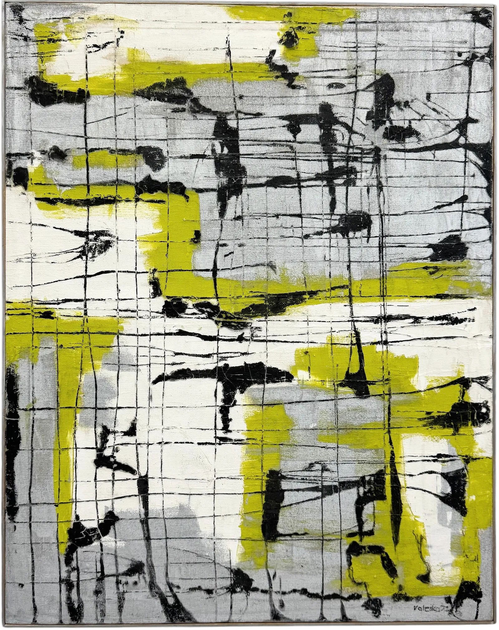 Mid-Century Modern European Abstract Expressionist Signed Painting Dated 1972 (1 of 4)