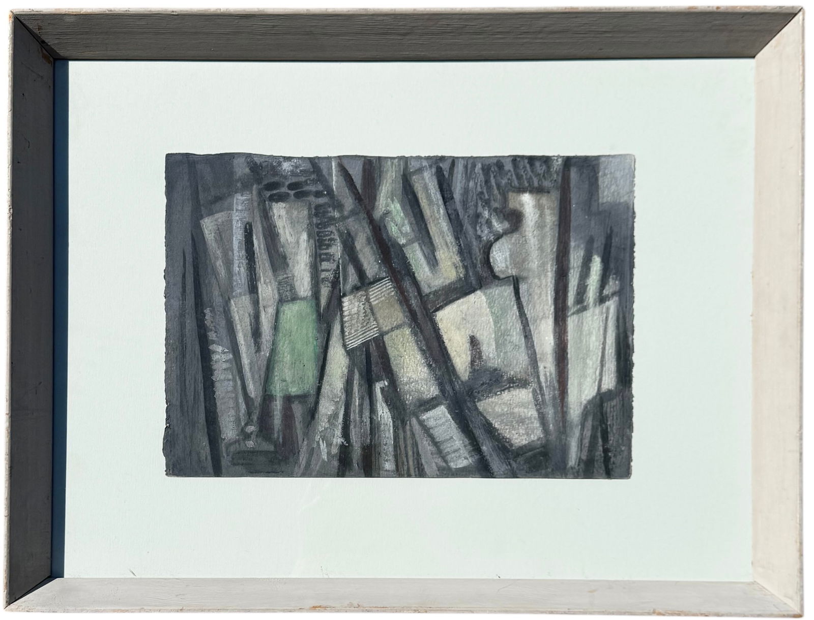 Nicely Framed Cubist Mixed Media Art Supplies Abstract (1 of 2)