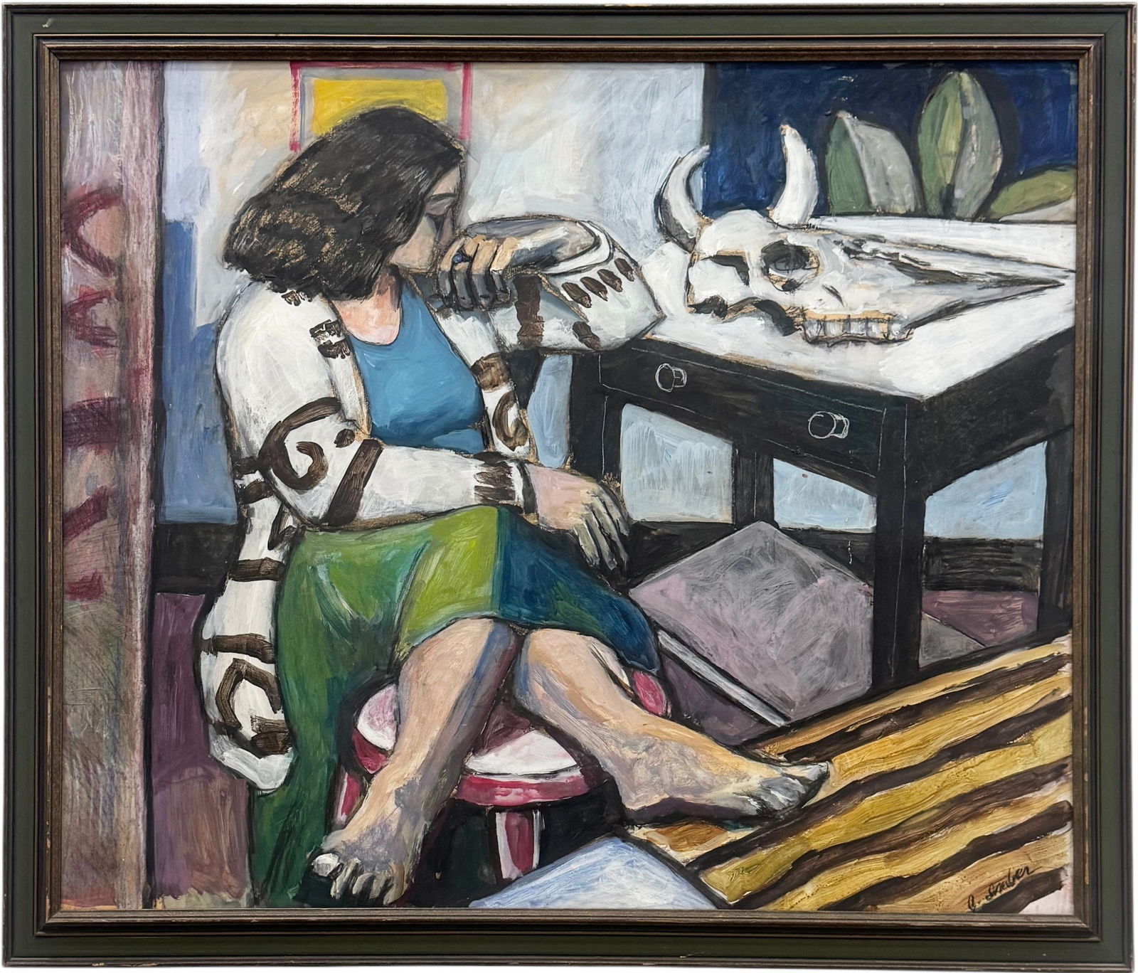 JON IMBER (b. 1950, American) Interior Scene With Woman, Masssachucetts Artist (1 of 3)