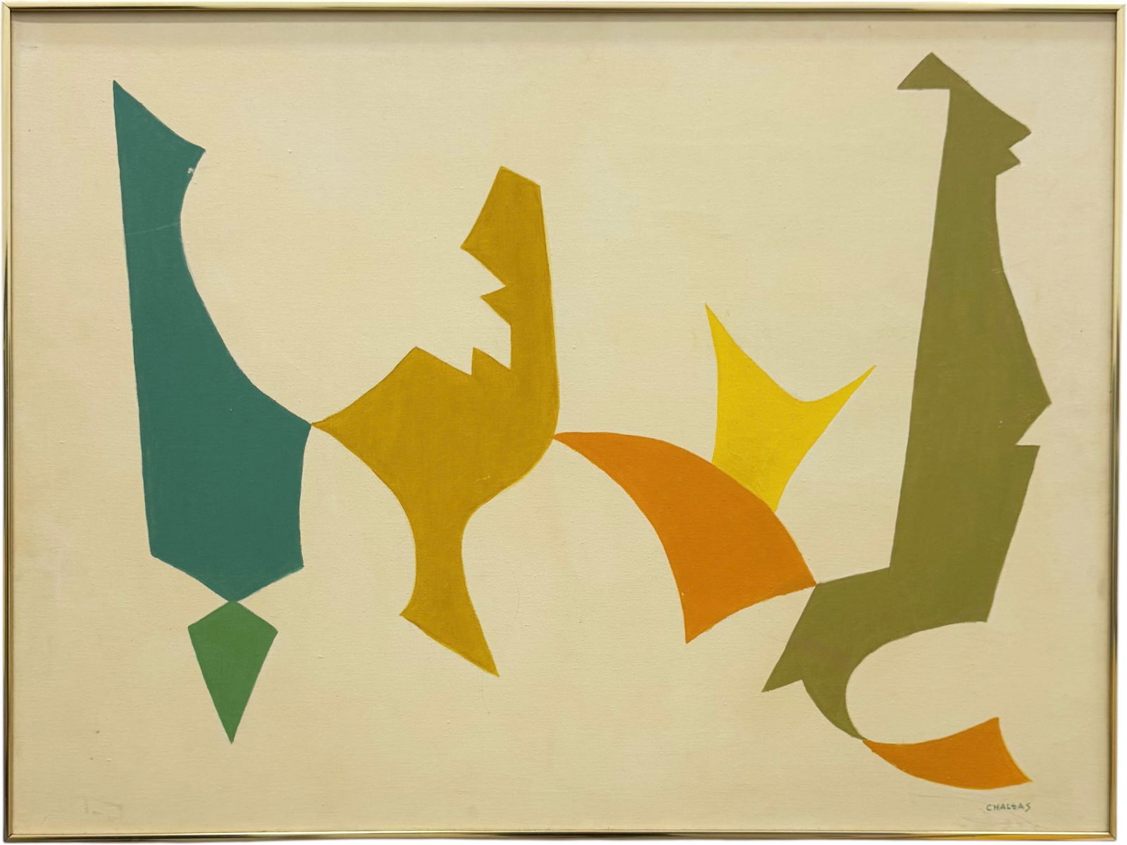 NICHOLAS CHALTAS (1910-1998, Greek American) 1970's Large Abstract, Buffalo NY Artist (1 of 2)