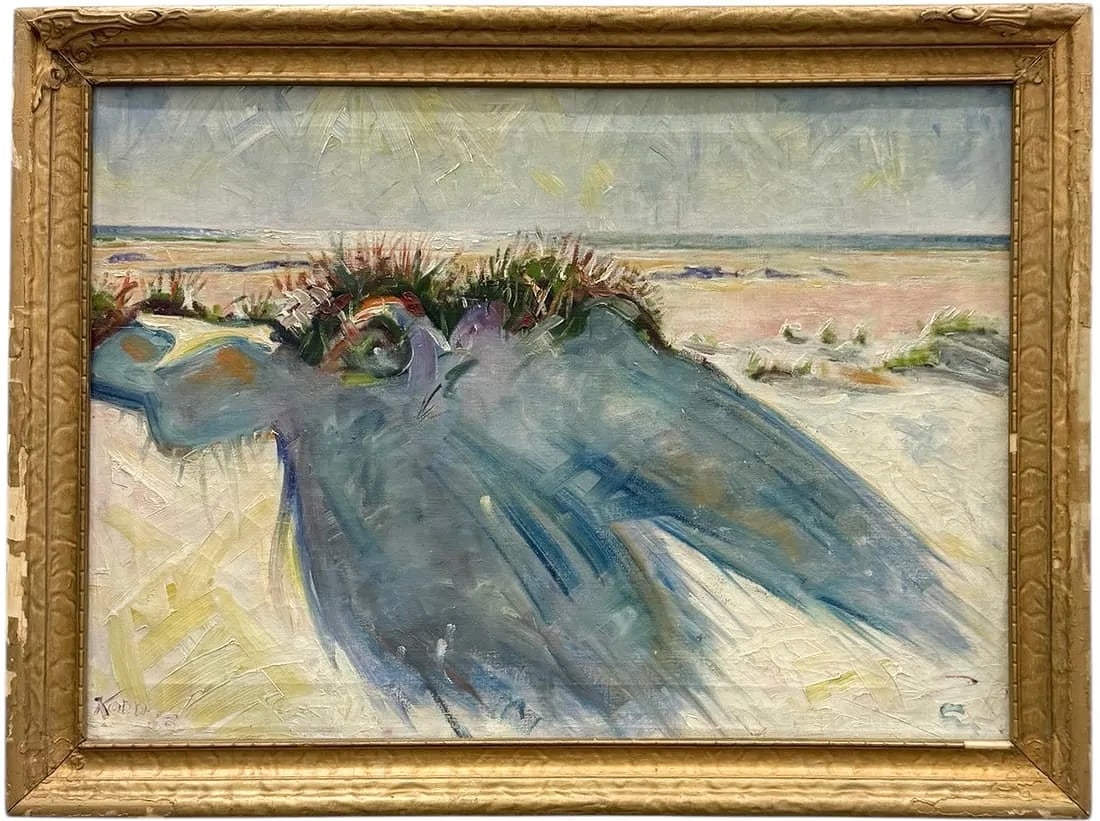 JAMES KORN (1873-1961, American) Beach Scene, California Artist Dated 1933 (1 of 3)