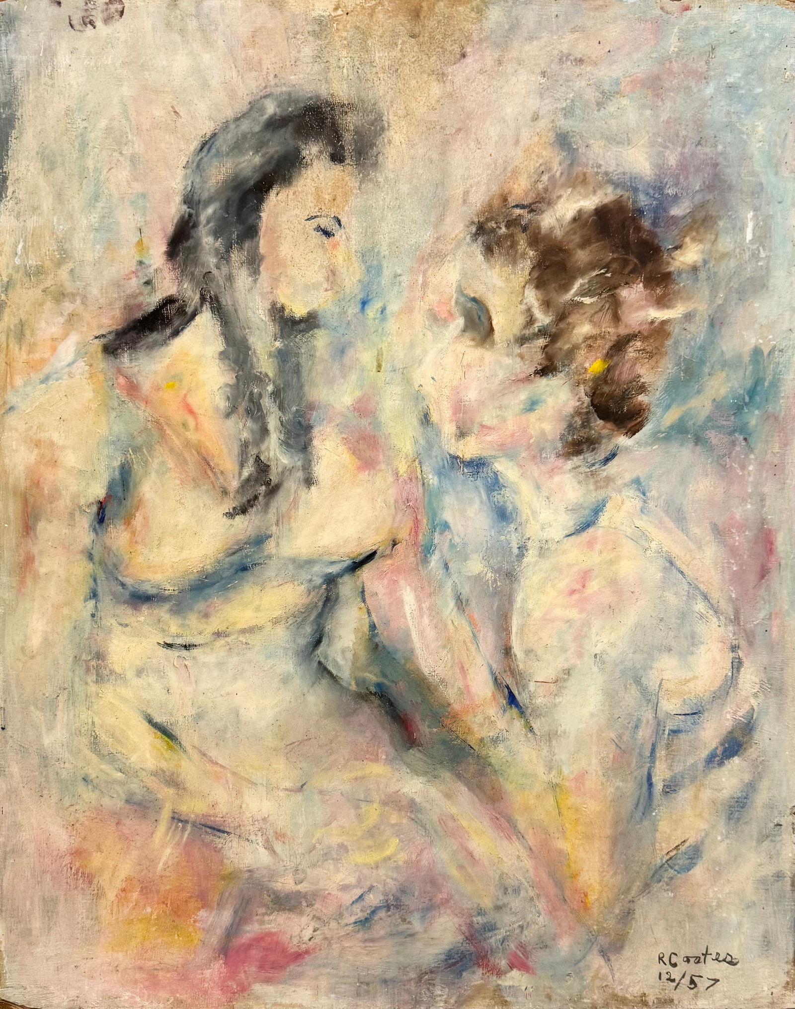 ROBERT COATES (20th c, American) Figural Abstract 1957 (1 of 3)