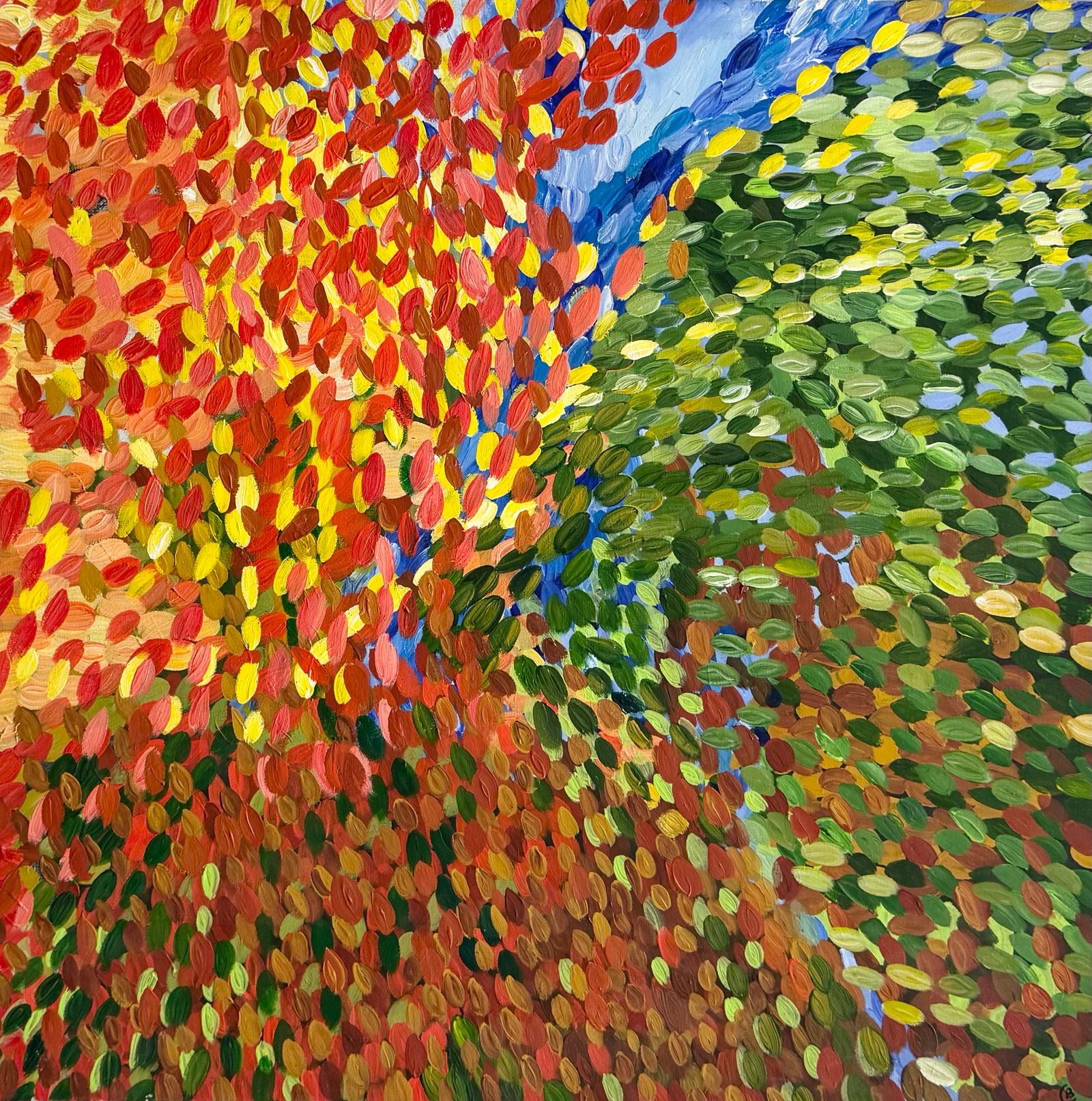 Large Colorful Contemporary Abstract Painting Signed Verso (1 of 2)