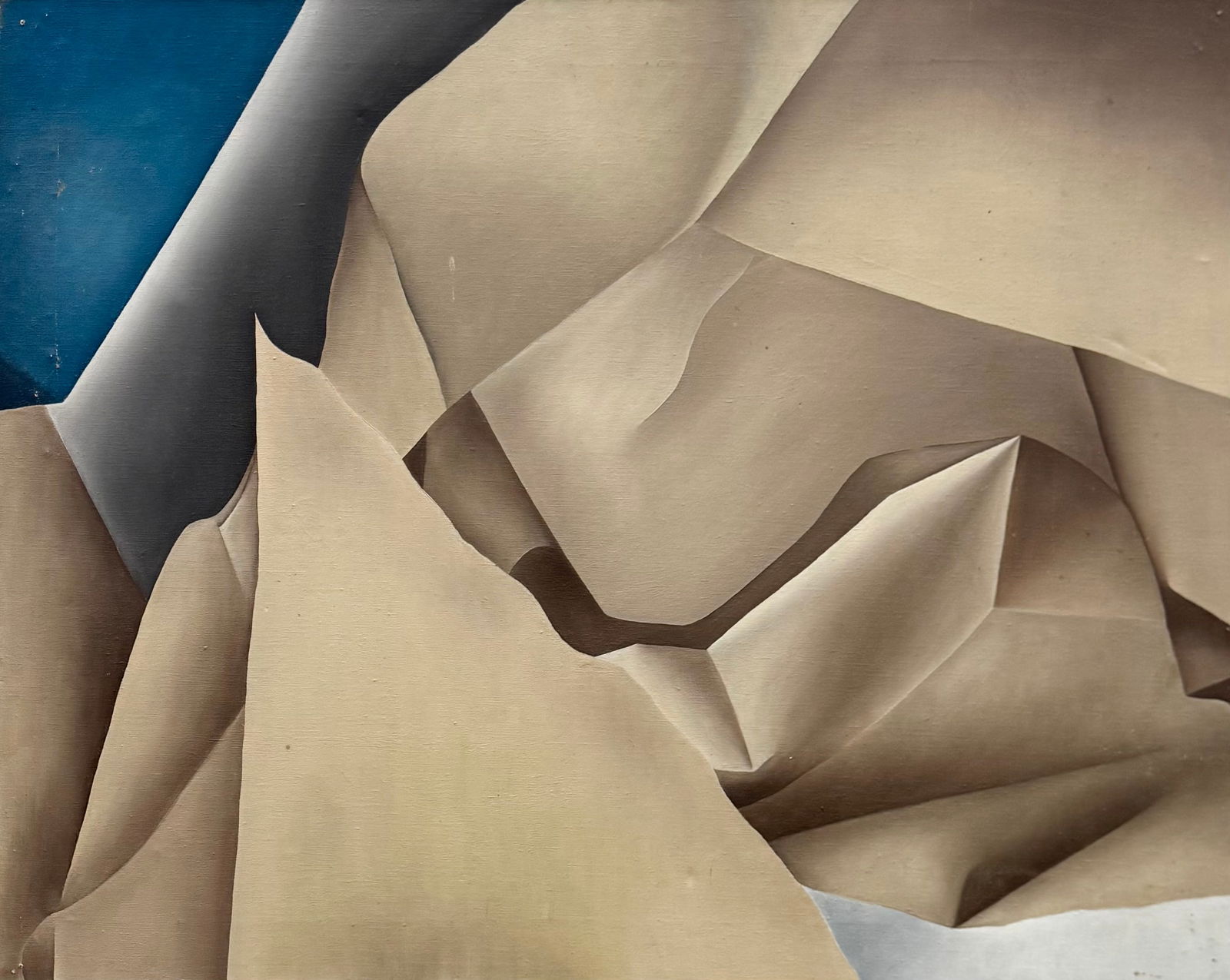 Mid-Century Modern American Cut Paper Abstract Oil On Canvas Painting (1 of 2)