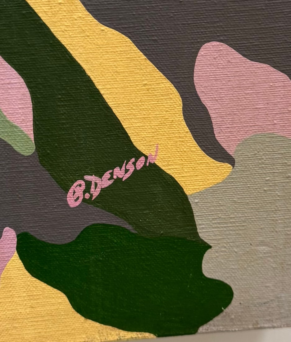 Mid-Century Modern Hard Edge Abstract, Soft Tones Signed Oil On Canvas - 2