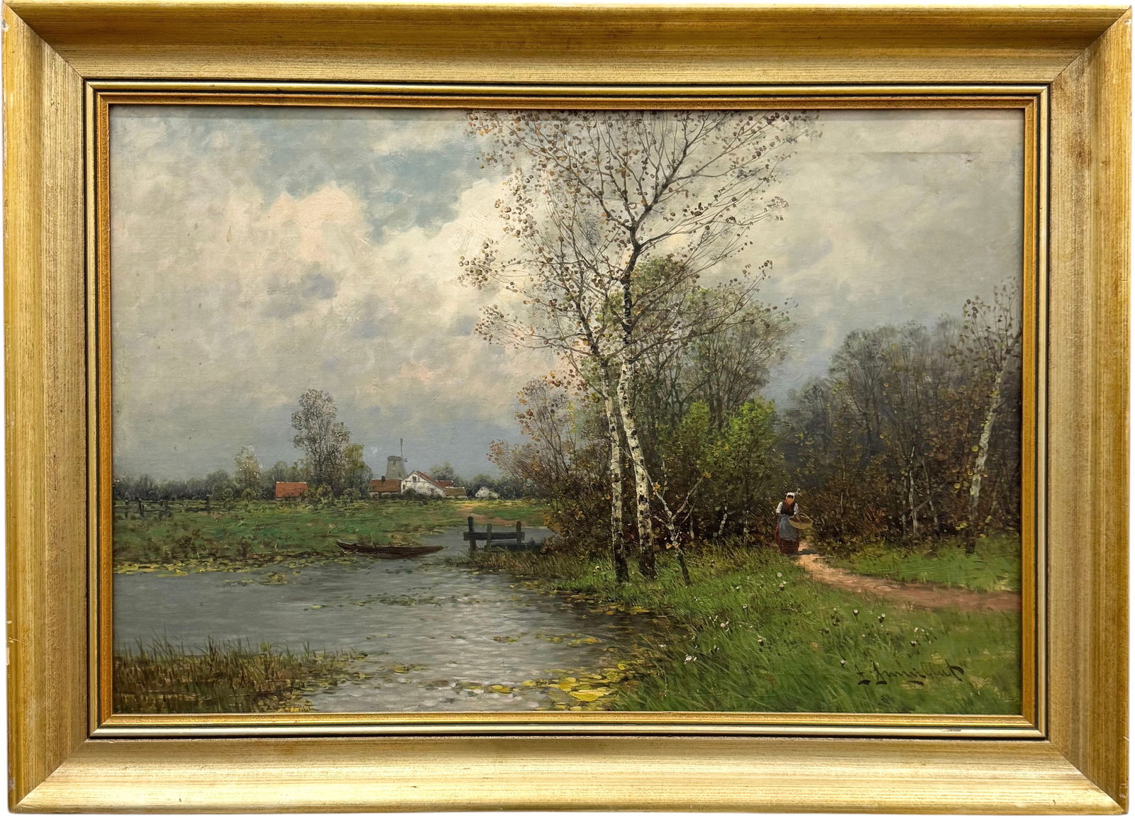 JOHANN JUNGBLUT (1860-1912, Germany) Landscape With Stream (1 of 3)
