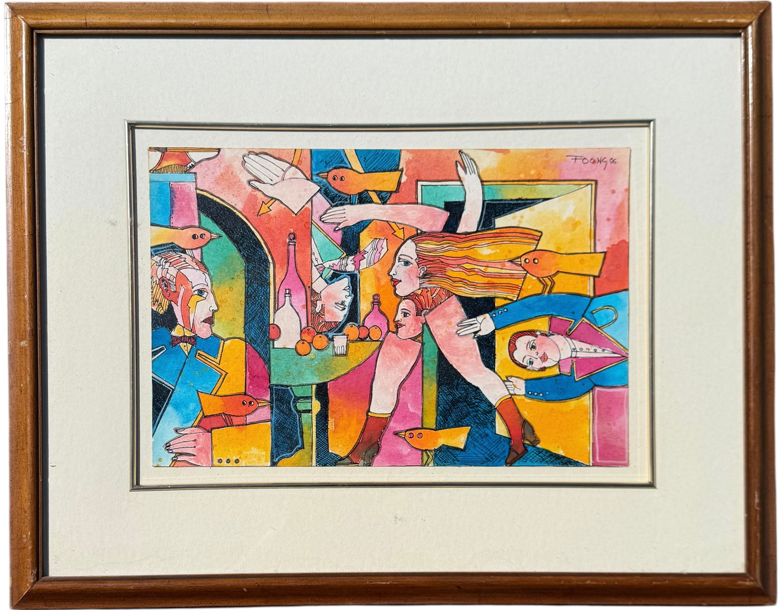 ANGEL FOONG (1935-2002, Uruguay) Abstract, Watercolor 1996 (1 of 3)