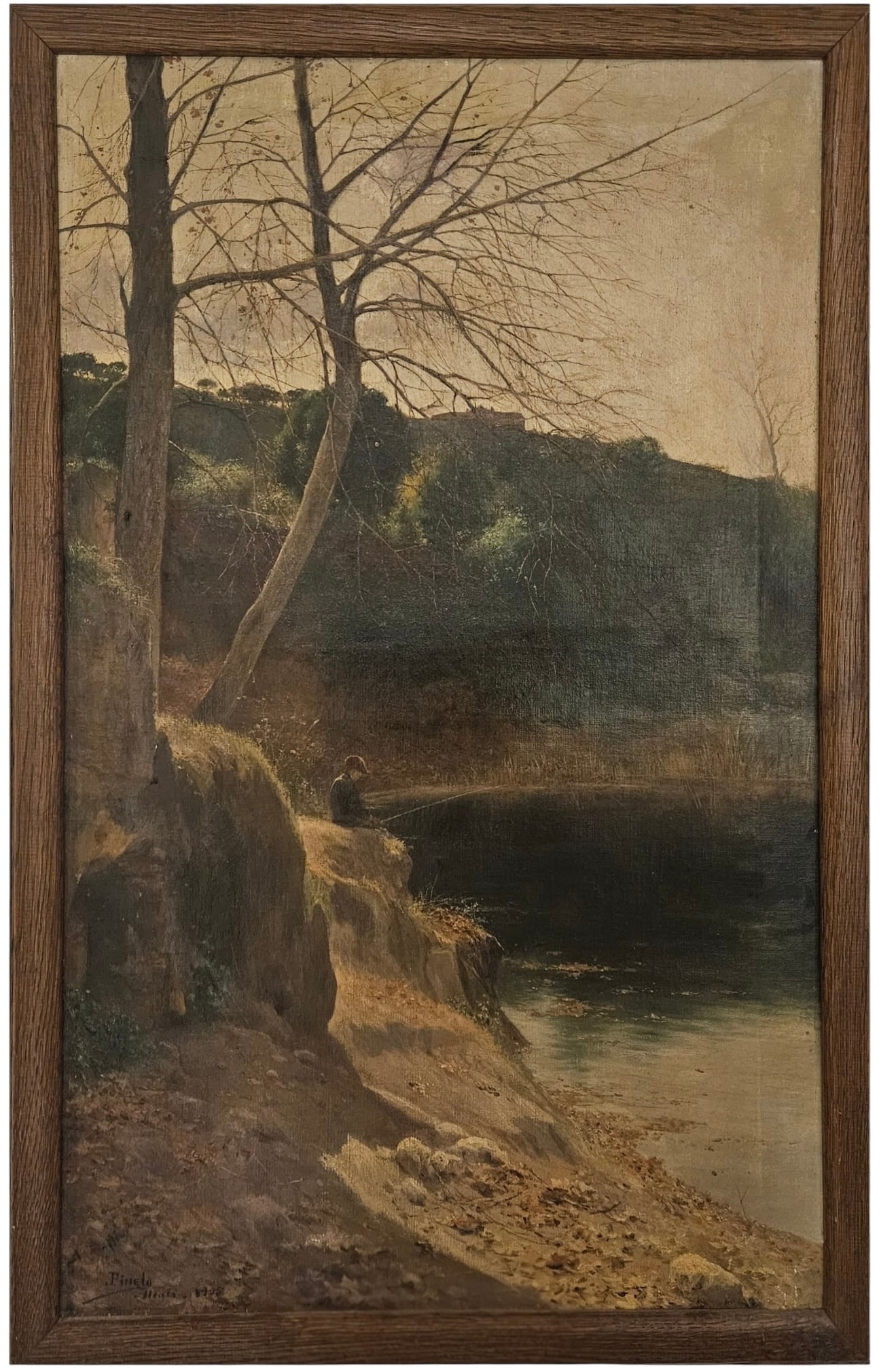 JOSE PINELO LLULL (1861-1922, Spanish) Seville Artist, Rio Guardaira Sevilla: Oil painting on canvas 18 1/2 x 28 3/4 in, 21 x 31 in (framed)