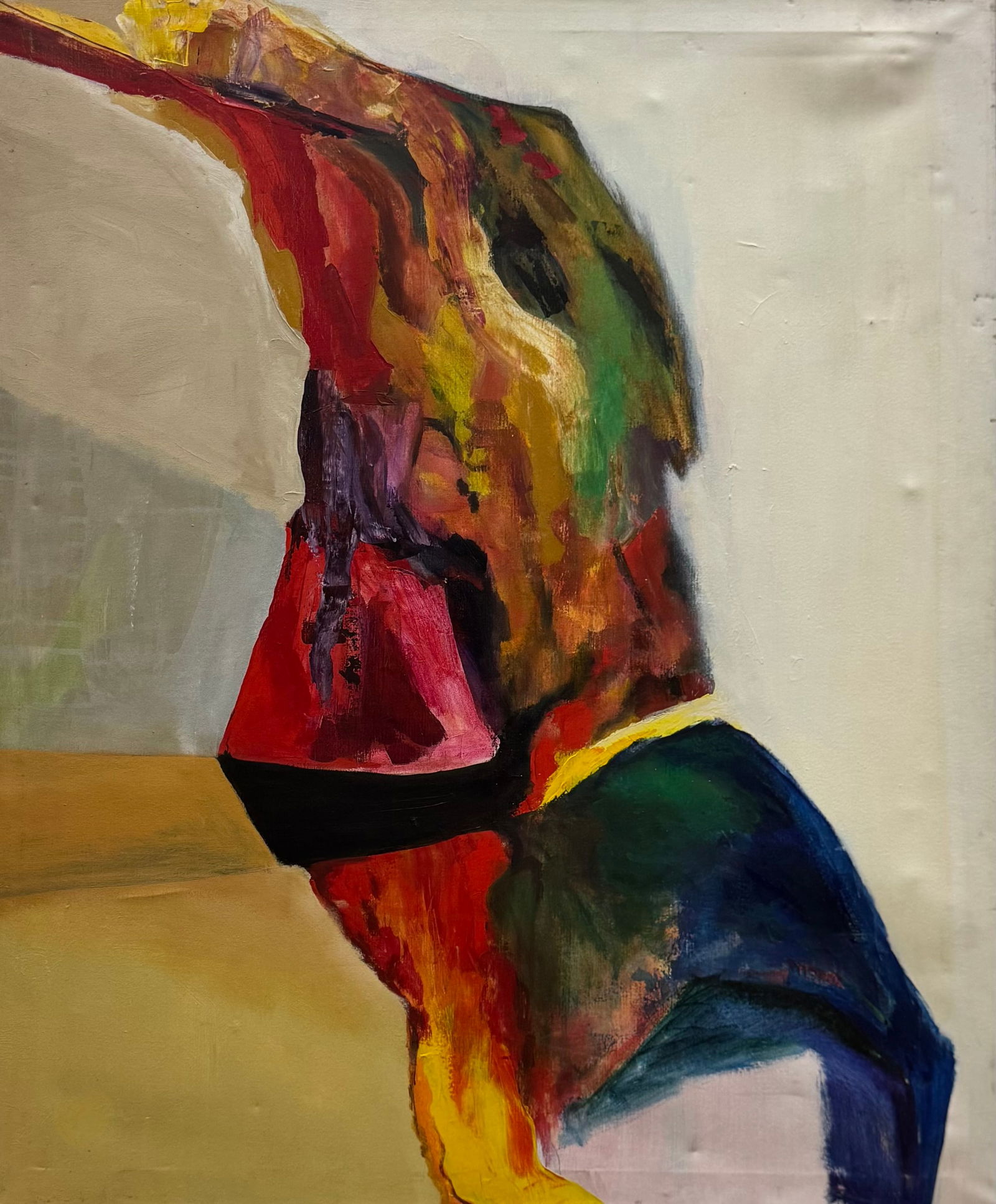 Large Mid-Century Modern American Abstract Painting Signed SCHROEDER (1 of 2)