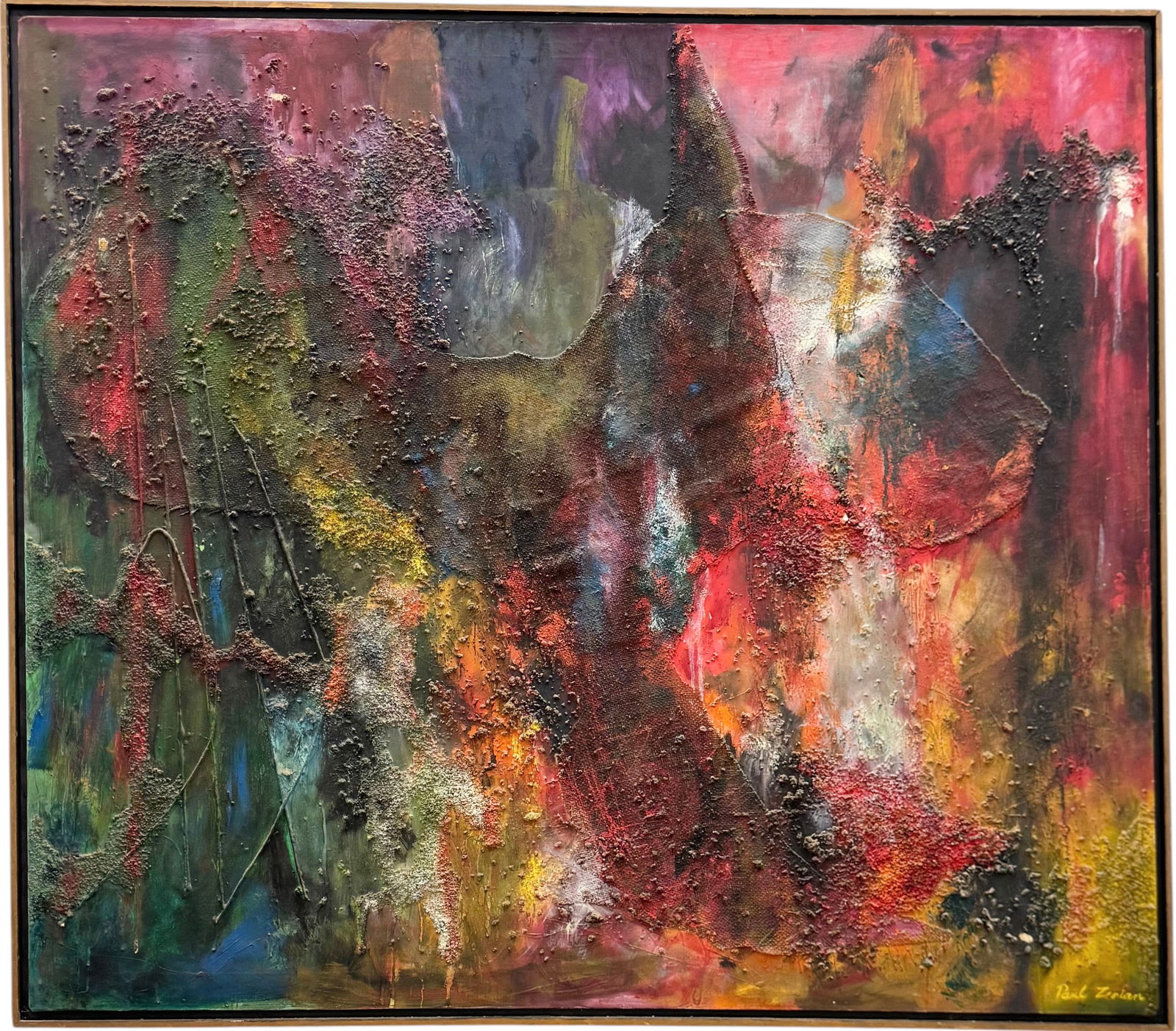 Monumental PAUL ZENIAN Mid-Century Modern Abstract Collage, Dearborn Michigan (1 of 6)