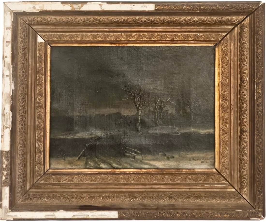 EDWARD FRANCIS DREW PRITCHARD (1908-1905, UK) Winter Landscape 1886 (1 of 3)